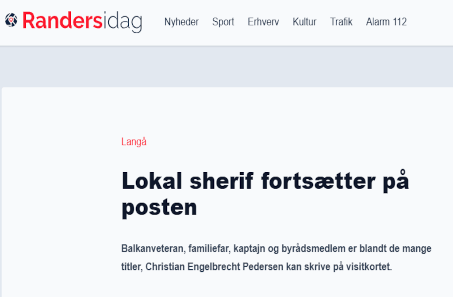 Lokal sheriff forsætter på posten