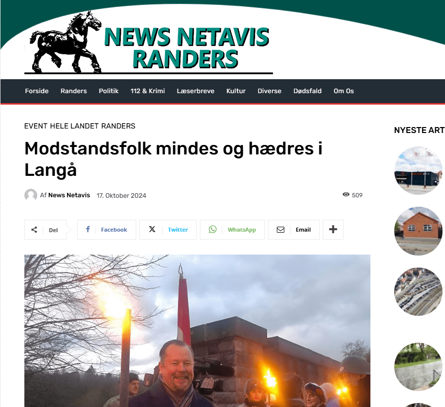 Modstandsfolk mindes og hædres i Langå