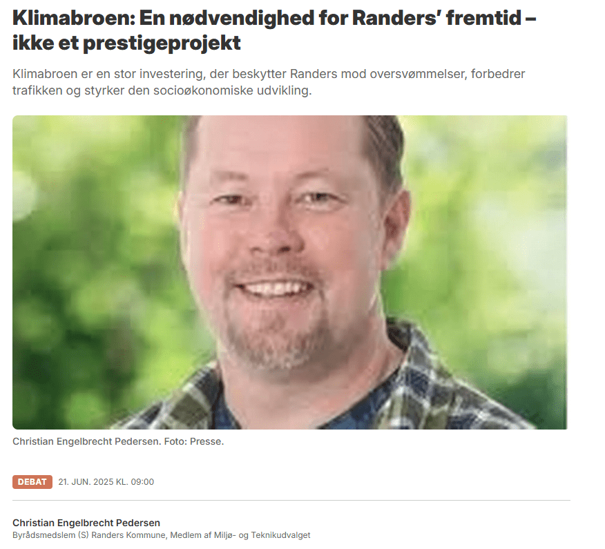 Klimabroen en nødvendighed for Randers fremtid ikke et prestigeprojekt