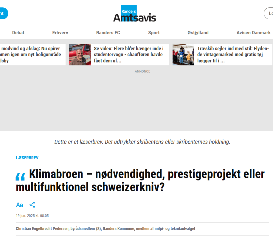 Klimabroen nødvendighed prestigeprojekt eller multifunktionel schweizerkniv